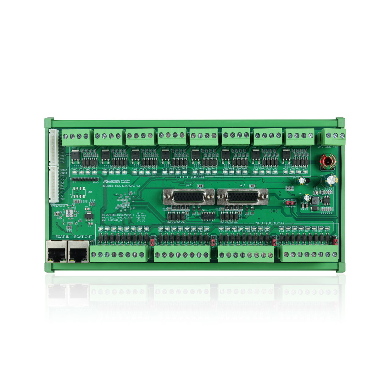 EtherCAT 32點輸入/32點輸出/2軸控制 IO運動模塊